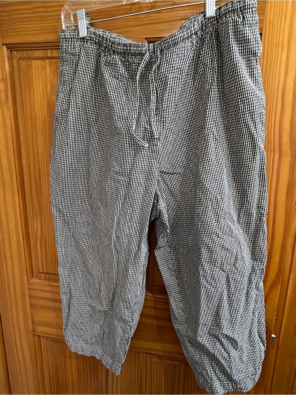 Studio works Black and White Gingham Drawstring Pants